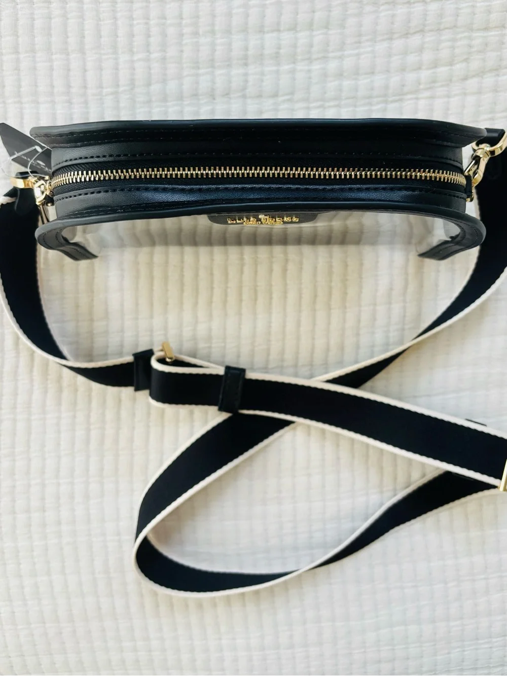Kate Spade Clare Clear Small Dome Crossbody Bag Black Multi Stadium Bag NWT - Picture 6 of 16